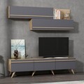 Comoda TV, Inarch, Amsterdam, 180x42x35 cm, PAL, Antracit / Nuc