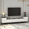 Comoda TV, Inarch, Imaj, 180x45 cm, PAL, Alb / Negru / Auriu