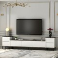 Comoda TV, Inarch, Imaj, 180x45 cm, PAL, Alb / Negru / Auriu