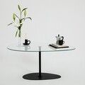 Masuta de cafea, Neostill, Porto, 90x40x60 cm, Sticla temperata, Transparent/Negru