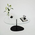 Masuta de cafea, Neostill, Porto, 90x40x60 cm, Sticla temperata, Transparent/Negru