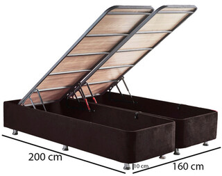 160x38x200 cm, Negru