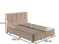 Saltea dubla, Base & Headboard, Niron, Latte, 180x38x200 cm, Cadru: OȚEL, Maro deschis