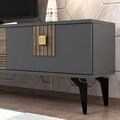 Comoda TV, Olivia, Luna, 180x44.6x29.6 cm, PAL , Antracit / Nuc