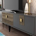 Comoda TV, Olivia, Luna, 180x44.6x29.6 cm, PAL , Antracit / Nuc