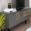 Comoda TV, Olivia, Luna, 180x44.6x29.6 cm, PAL , Antracit / Nuc