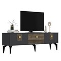 Comoda TV, Olivia, Luna, 180x44.6x29.6 cm, PAL , Antracit / Nuc