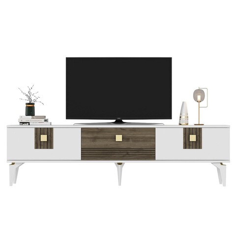 Comoda TV, Olivia, Luna, 180x44.6x29.6 cm, PAL , Alb/Maro