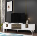 Comoda TV, Olivia, Luna, 180x44.6x29.6 cm, PAL , Alb/Maro