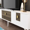 Comoda TV, Olivia, Luna, 180x44.6x29.6 cm, PAL , Alb/Maro