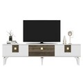 Comoda TV, Olivia, Luna, 180x44.6x29.6 cm, PAL , Alb/Maro