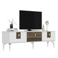 Comoda TV, Olivia, Luna, 180x44.6x29.6 cm, PAL , Alb/Maro