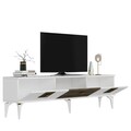 Comoda TV, Olivia, Luna, 180x44.6x29.6 cm, PAL , Alb/Maro