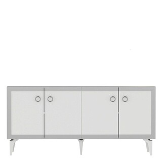 150x40x79 cm, Alb;Argintiu