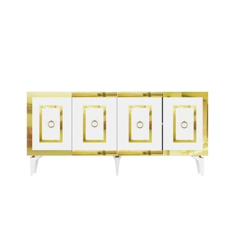 150x40x79 cm, Alb;Auriu