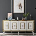 Consola, Olivia, Karya, 150x40x79 cm, PAL , Alb/Auriu