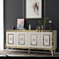 Consola, Olivia, Karya, 150x40x79 cm, PAL , Alb/Auriu