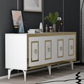Consola, Olivia, Karya, 150x40x79 cm, PAL , Alb/Auriu