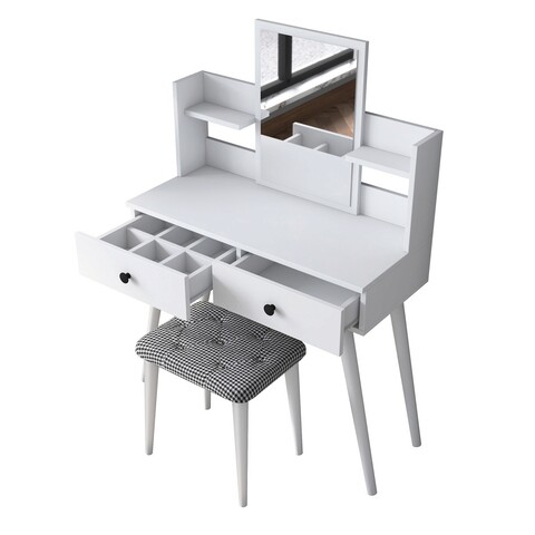 Masa de machiaj, Rani, BJ102- 2235, 103x111 cm, PAL, Alb