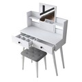Masa de machiaj, Rani, BJ102- 2235, 103x111 cm, PAL, Alb