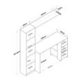 Set birou si biblioteca, Rani, HA125, 120x73 cm, PAL, Nuc / Antracit