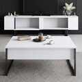 Set mobilier living, Bexley, Luxe Set, PAL, Alb/Negru