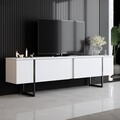 Set mobilier living, Bexley, Luxe Set, PAL, Alb/Negru