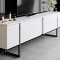 Set mobilier living, Bexley, Luxe Set, PAL, Alb/Negru