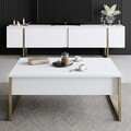 Set mobilier living, Bexley, Luxe Set, PAL, Alb/Auriu