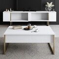 Set mobilier living, Bexley, Luxe Set, PAL, Alb/Auriu