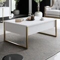 Set mobilier living, Bexley, Luxe Set, PAL, Alb/Auriu