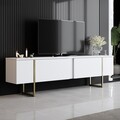 Set mobilier living, Bexley, Luxe Set, PAL, Alb/Auriu
