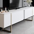 Set mobilier living, Bexley, Luxe Set, PAL, Alb/Auriu