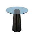 Masuta de cafea, Neostill, Thales, 50x50x50 cm, Sticla temperata, Negru/Albastru