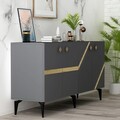 Consola, Olivia, Iris, 150x40x79 cm, PAL , Antracit / Aur