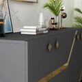 Consola, Olivia, Iris, 150x40x79 cm, PAL , Antracit / Aur