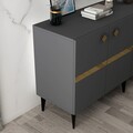 Consola, Olivia, Iris, 150x40x79 cm, PAL , Antracit / Aur