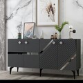 Consola, Olivia, Iris, 150x40x79 cm, PAL , Antracit / Argintiu