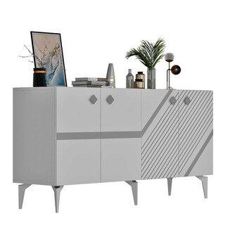 150x40x79 cm, Alb;Argintiu