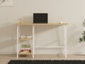 Set birou si biblioteca, Puqa Design, Dobra, 120x75x51 cm, PAL, Safir / Alb