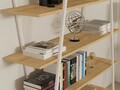 Set birou si biblioteca, Puqa Design, Dobra, 120x75x51 cm, PAL, Safir / Alb
