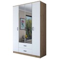 Dulap pentru haine, Rani, BA131, 210x210x51 cm, PAL, Nuc/Alb