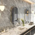 Oglinda decorativa, Siam, Riors, 45x85x2 cm, MDF , Gri inchis/Auriu
