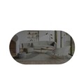 Oglinda decorativa, Siam, Riors, 45x85x2 cm, MDF , Gri inchis/Auriu