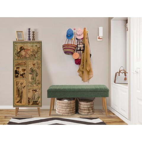 Set de mobilier pentru hol, Hanah Home, Filinta, Sonomo / Verde