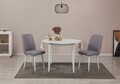 Set masa extensibila si scaune, 3 piese, Hanah Home, Vina 0701, Alb/Gri