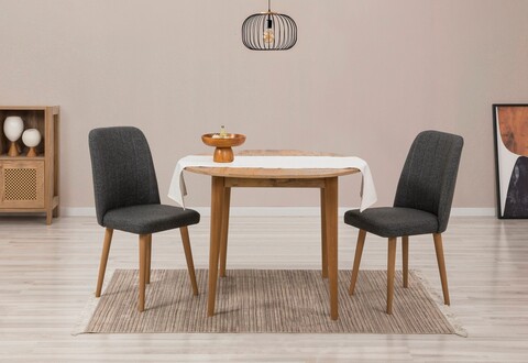 Set masa extensibila si scaune, 3 piese, Hanah Home, Vina 1053, Pin Atlantic / Antracit