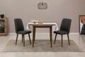 Set masa extensibila si scaune, 3 piese, Hanah Home, Vina 1053, Nuc / Antracit
