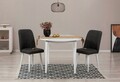Set masă și scaune extensibile (3 bucăți), Vella, Vina 1053, PAL, Alb / Antracit