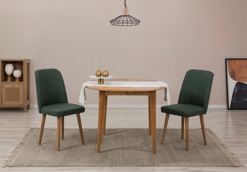 Set masa extensibila si scaune, 3 piese, Hanah Home, Vina 1070, Pin Atlantic / Verde